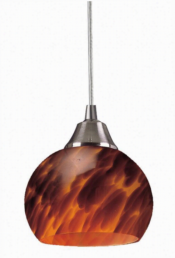 Mela -1light Pendant - 6""x6"", Coffee Brown