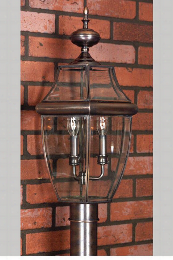 Newbur Y3-light All-weather Outdoor Patio Post Lantern - 3-light, Copper Copper