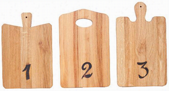 Number Tasting Boards - Set Of 3 - 0. 5""hx7" "wx13"&quo T;d, European Pine