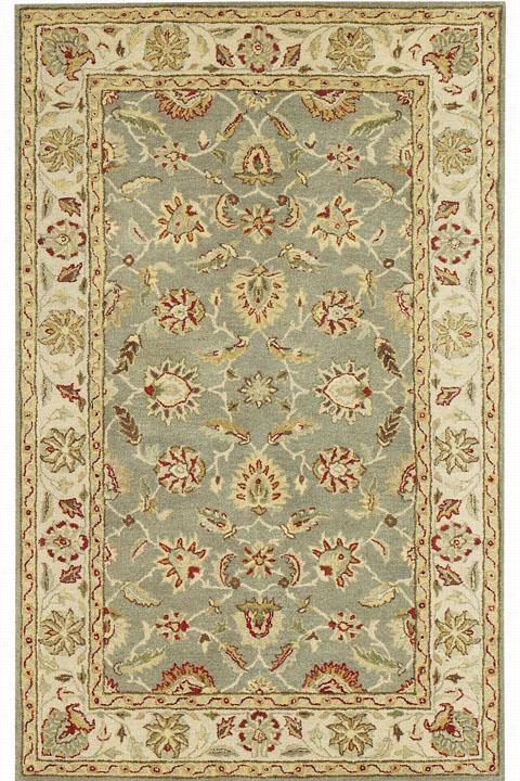 Old London Area Rug - 8'round, Lawn
