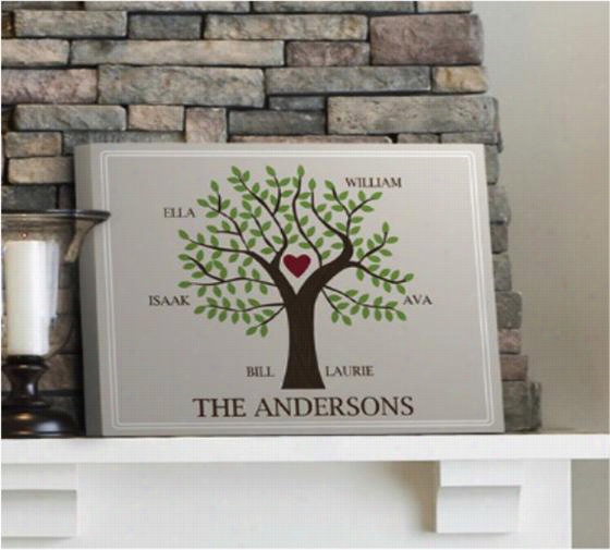 Personallized Family Tree Canvas Wall Art - 14"&qout;hx18""wx0.5""d, Family Tree