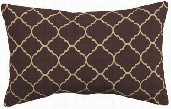 Pisa 19"" Wide All-weather Exterior Patio Pillow - 12""hx19""w, Brown