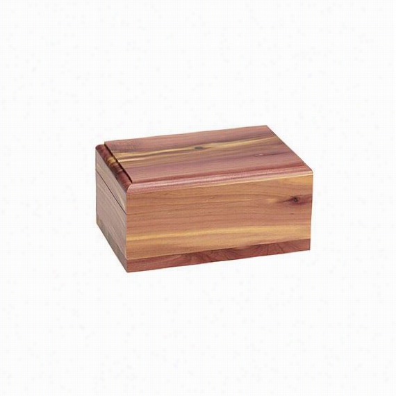 Smapl Keepsake Box - 3""hx6""x4""d, Cedar W/burgandy