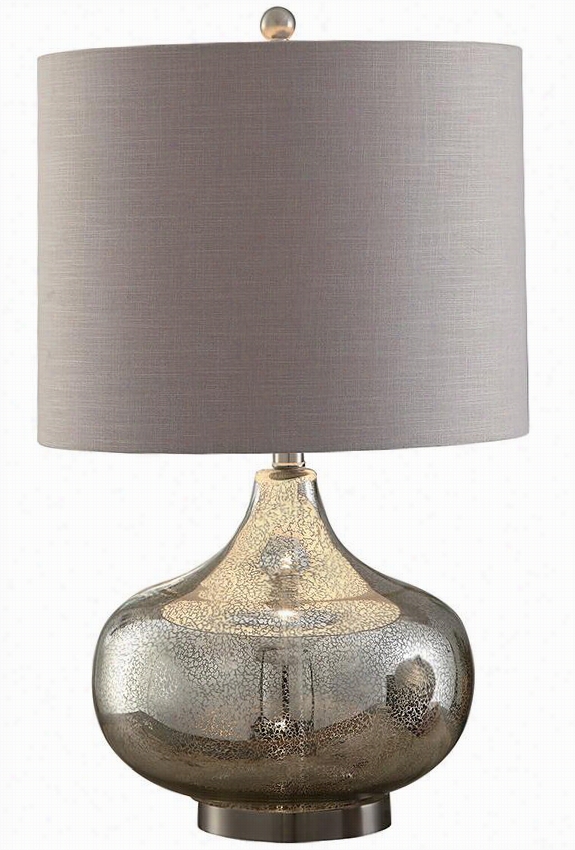 Soho Newspaper Vender Glass Table Lamp - 27""hx12.5""diameter, Mercury Glass
