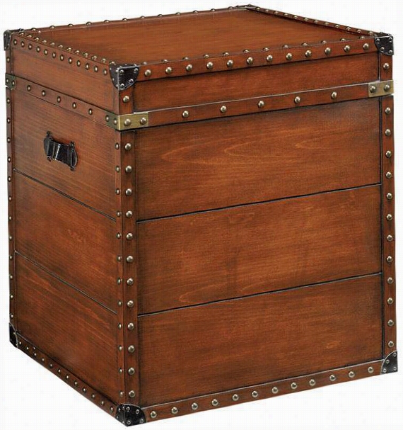 Square Steamer Trunk Take ~s End Table - 23.5"&qout;hx20""w, Br Own