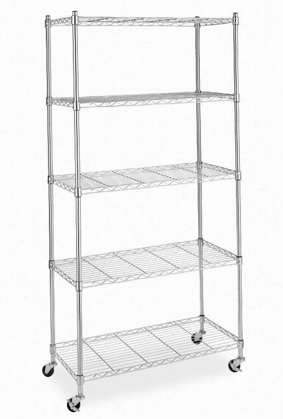 Supreme 5-tier Cart - 60""hx30""wx41"&qult;d, Silver Chrome