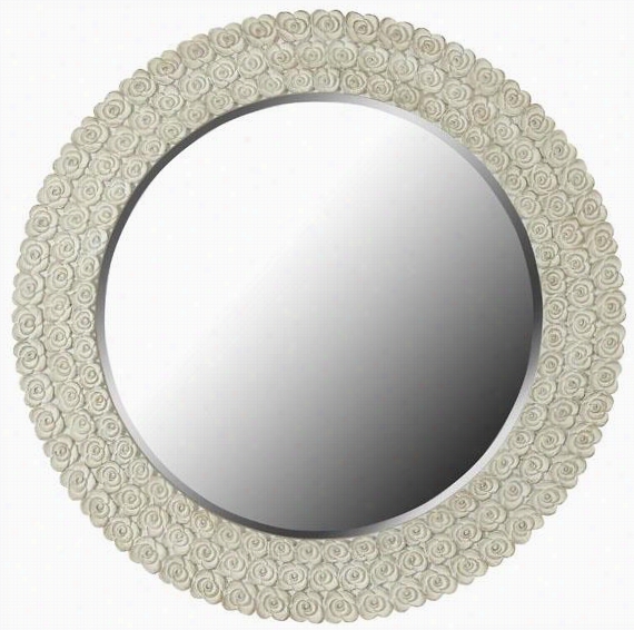 Tavellle Mirror - 30""roundx1""d, White