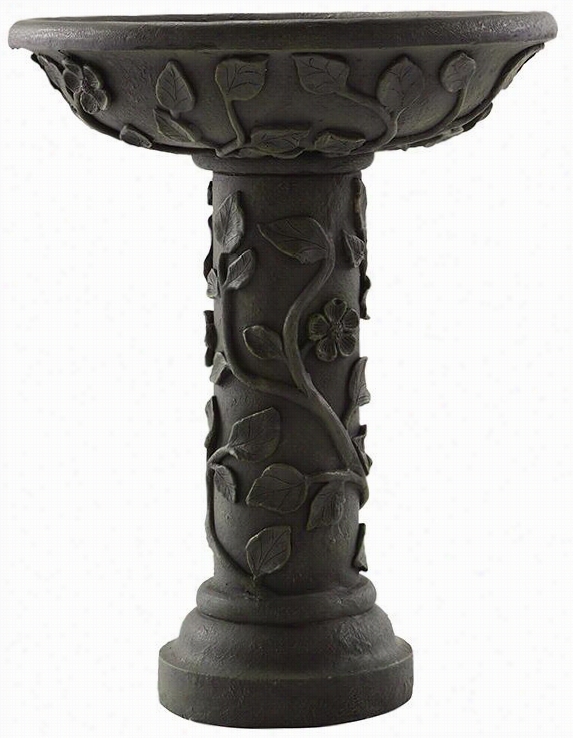 Vine Birdbath -- 22h X 17""round, Bronze