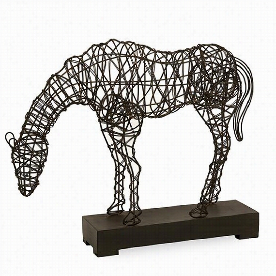 Woven Wire Horse Sculpture - 19.75""hx25.5""wx5.25&qu Ot;"d, Black