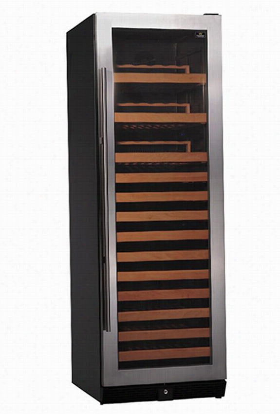 170-bottle Snigle Zone Compessr Wine Cooler  - 72""hx23""wx27""d, Silver