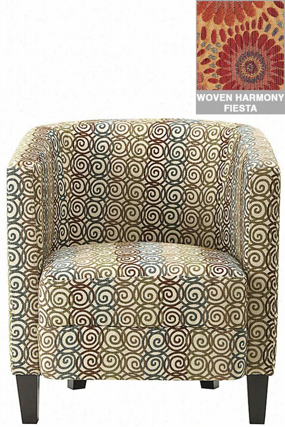 Alice Barrel Chair - 35.5""hx27.56""w, Wvn Hrmy Fiesta