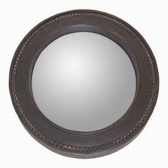 Beaded Mirror - 11""d, Bronze