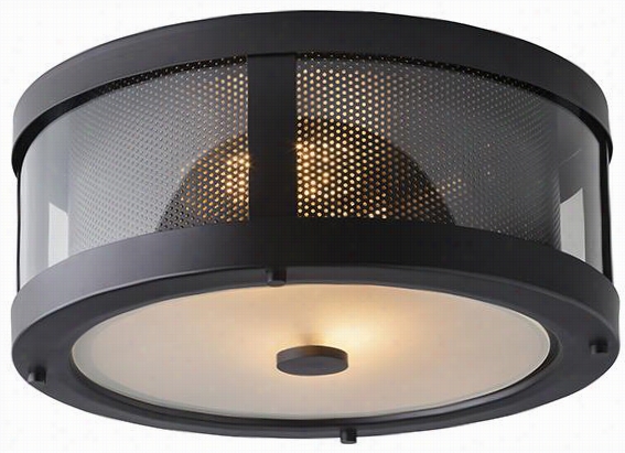 Bluffton Flush Mount Ceiling Light - 5.75&q Uot;"hx13.25""dameter, Oil-rubbed Bronze