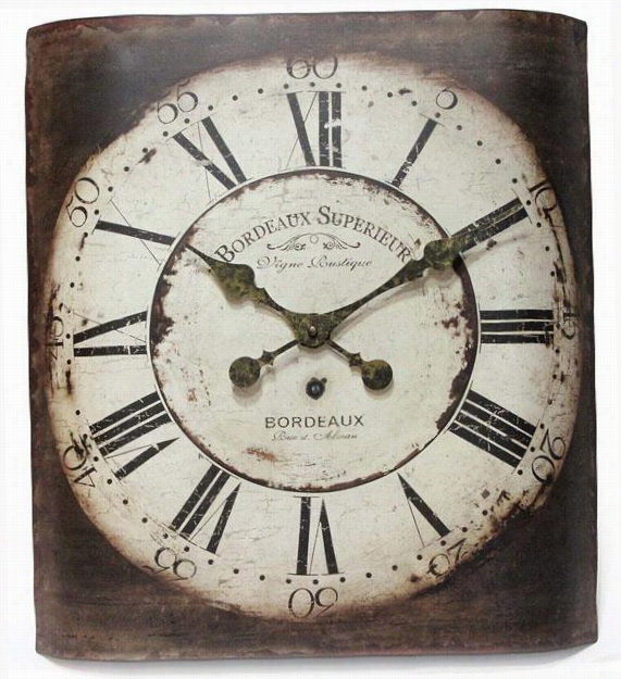 Bordeaux Wall Clock - 19.75""hx17.25""w, Copper