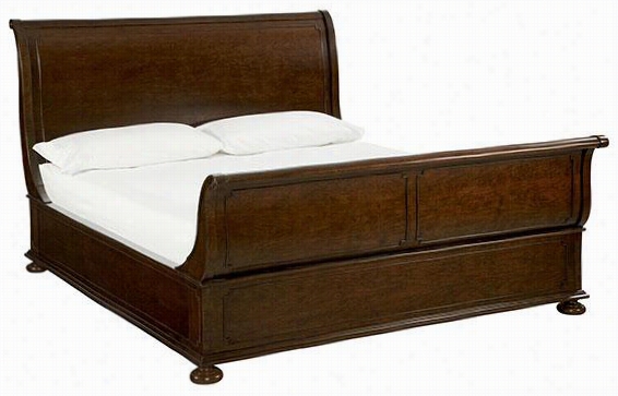 Bowden Sleigh Bed - King, Deep Brown