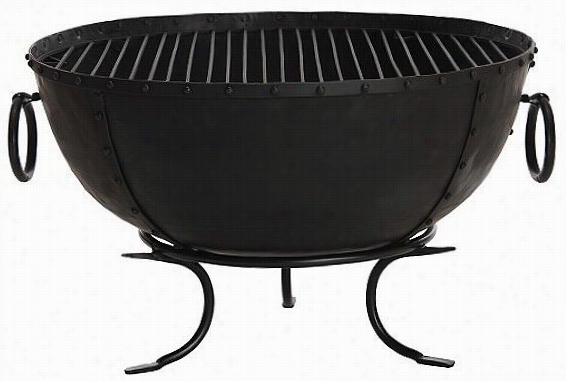 Brazil All- Weather Outdoor Patio  Fire Pit - 19"";hx32""diameter, Black