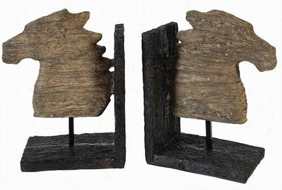 Chevaux Bookends - Set Of 2 - Set Of 2, Wicked