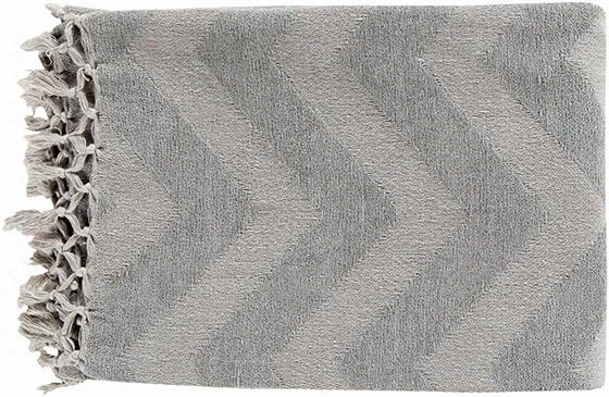 Chevron Throw Blanket - 70""hx50""w, Gray