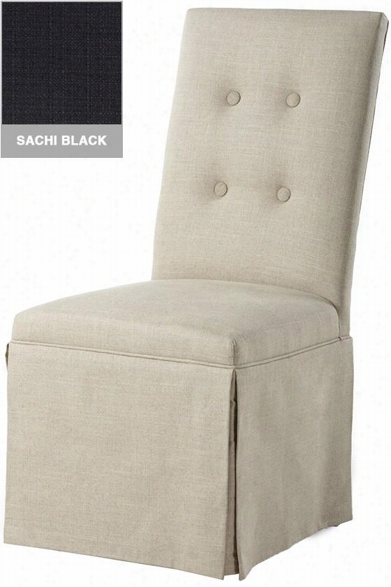 Custom Skirted Parsons Chair - 41.5 ""hx18&quto;"wx18""d, Sachi Black