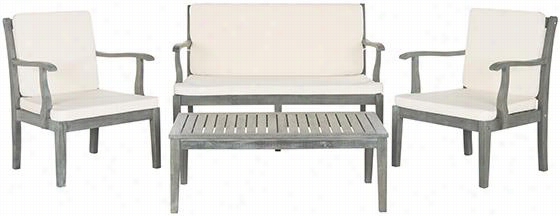 Del Mar 4-piece All-weather Outdoor Patioo Seating Set - 4 Piecee Set, Ash Grey/beige