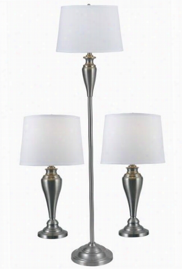 Edison Lamps - Set Of 3 - Set Of Three, Grey Steel