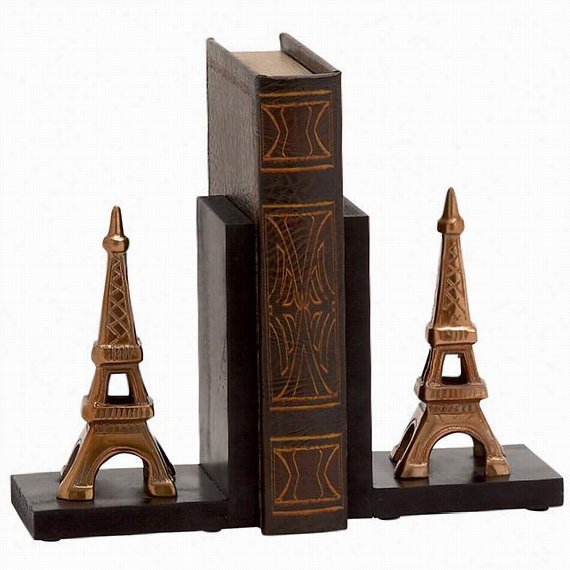 Eiffel  Tower Bookends - Set Of 2  -set Of 2, Brown