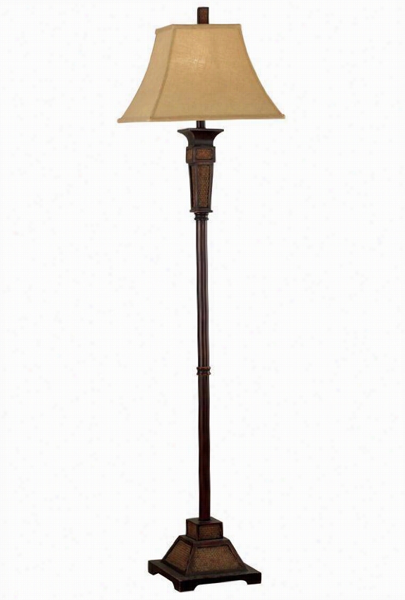 Elllis Floor Lamp - 62""hx15""d, Weathered Tsak Rttn