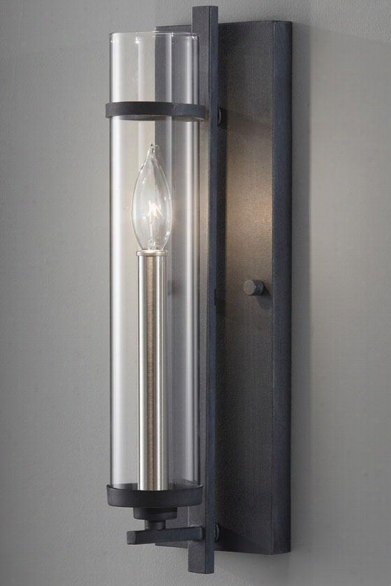 Ellis Sconce - 17"&"h X 5""w, Frg Irn/brs Stl