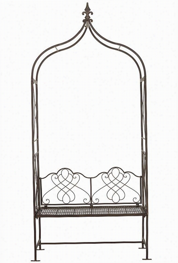 Eloise Garden Arbor With Bench - 43""hx16&qult;"wx94"&quuot;d, Brown