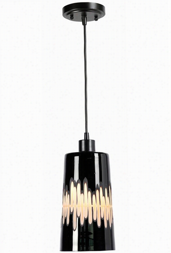 Emma 1-light Pendant - 10""hx6""diameter, Black