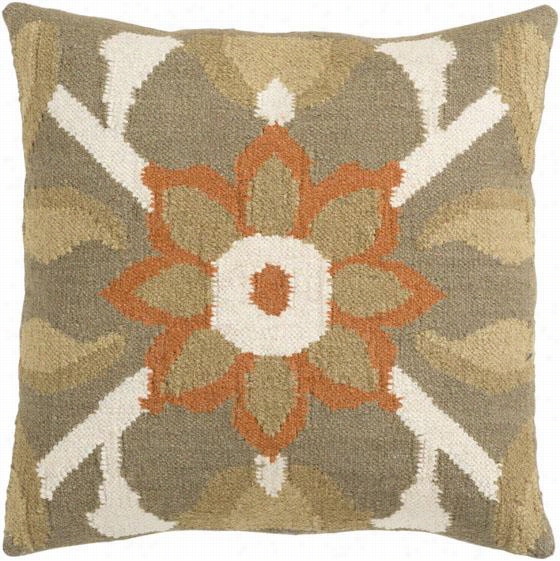 Estancia Decorative Pillow - 18""hx18&wuot;"w Down, Beige