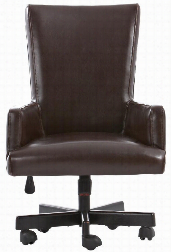 Everett Office Chair - 41.5""hx24""w, Rubed Black Chestnut