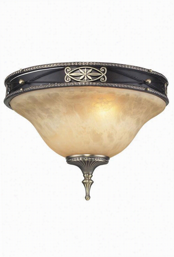 Hanover Flushm Ouunt - 2-light, Antique.breeze/dklumbr