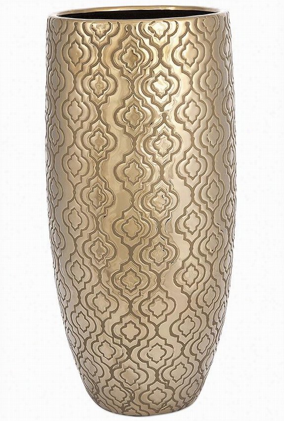 Harper Vase - 1.5""hx8.75""diameter, Gold