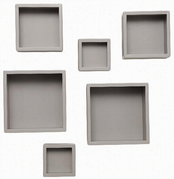 Kids Wall  Storage Cubes - Set Of 6 - Set Of 6 ,gra