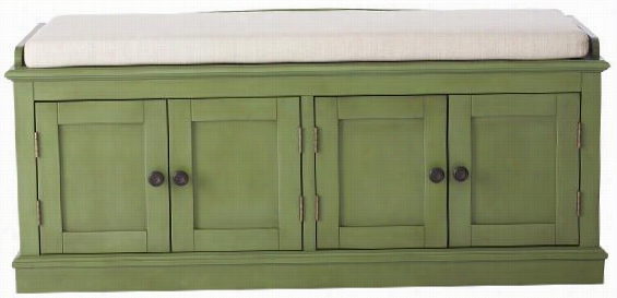 Laughlin Storage Bench - 20&quto;"hx47q&uot;"wx18""d, Green