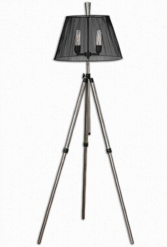 Lewsi Floor Lamp - 70""hx19&auot;"diameter, Rustic Silvery