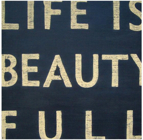 Life Is ""beauty Full"" Wooden Sign - 24"" Square, Black