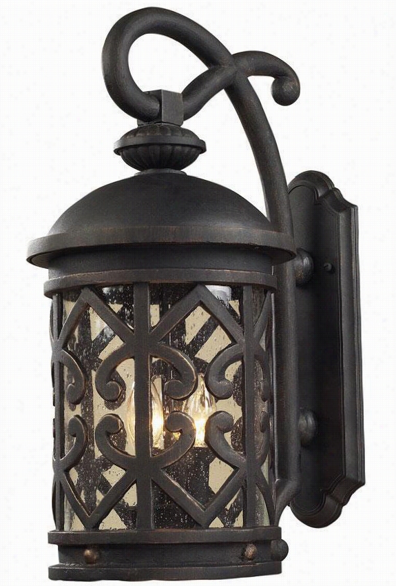 Marina 18"&wuot;h All-weather Outdoor Patio Scoonce - 2-light, Weathered Chrcoal