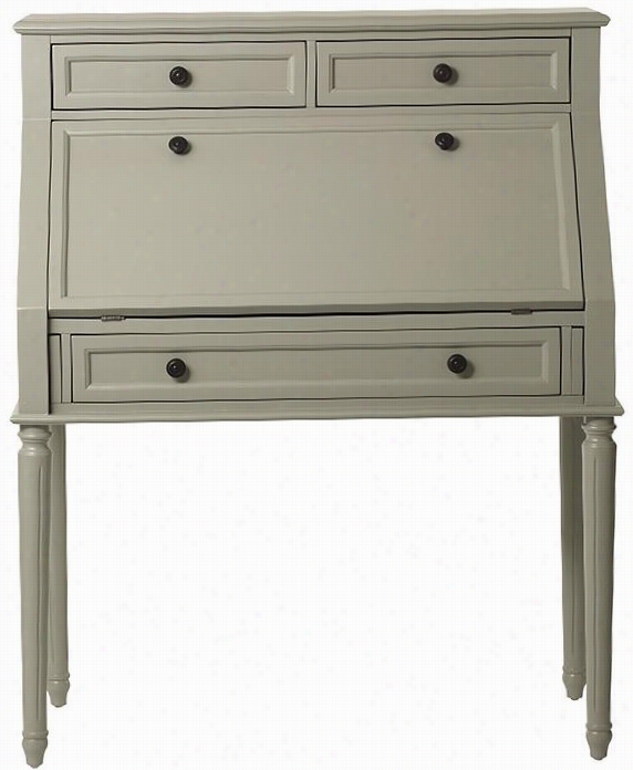 Martha Stewart Living Ingrid Small Secretary- 49&qupt;"hx40"&auot;wx21""d, Rubbed Gray