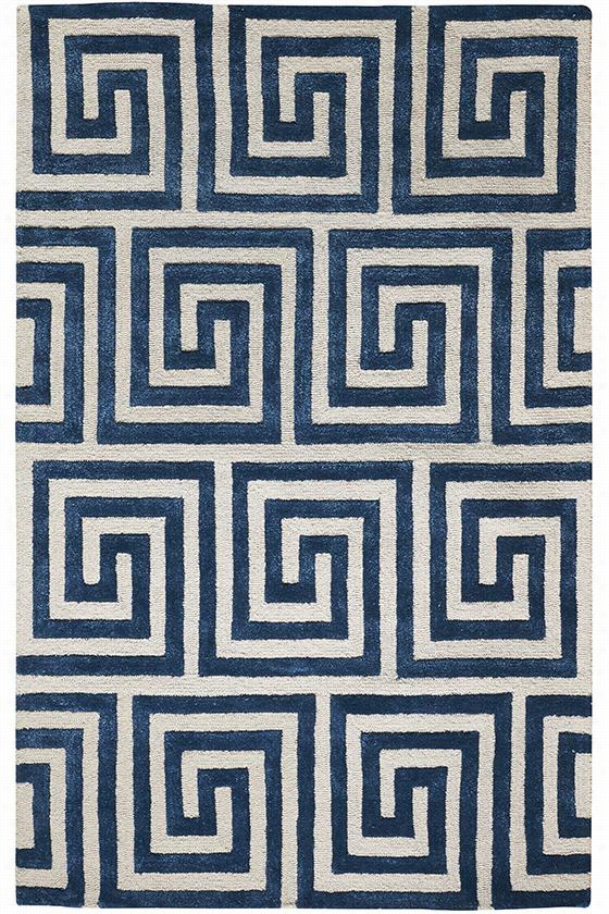 Meander Area Rug - 5'3&quott;"x8', Navy Blue