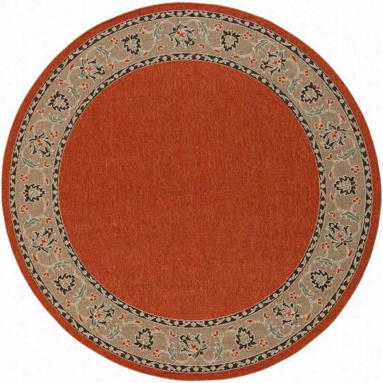 Namsos Area Rug - 7'3"" ;round, Coral