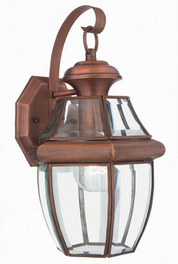 Newbury 1--liht 14""h  All-weeather Outdoo R Patio Wall Lantenr - Mmedium/1-light, Coper Copper