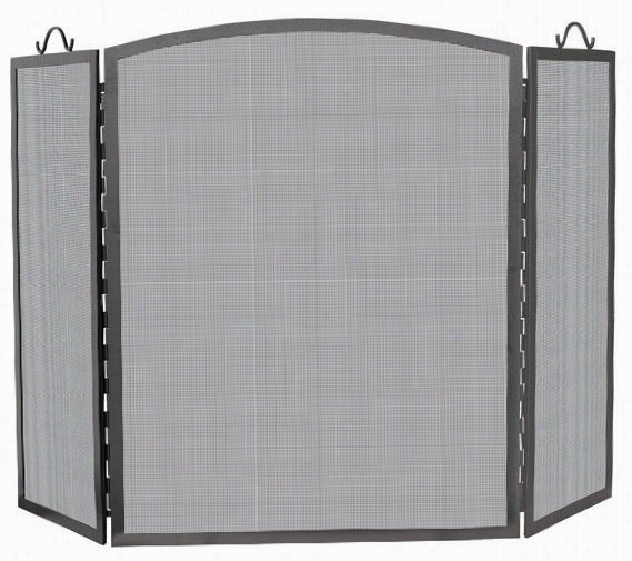 Olde World 3-panel Fireplace Screen - 36""hz56""wx2""d, Charcoal Gray