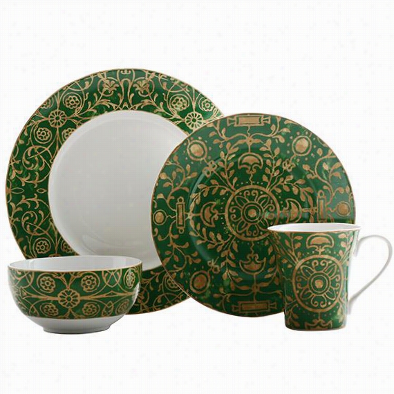 Pilar 16-ppiece Dinnerwware Set - 16-piece Set, Green