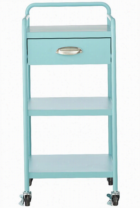 Quinn 1-drawer Cart - 32&quit;"hx1"quot;w Squared15& Quot;"wx15"&;quot;dx32"" H, Matte Blue