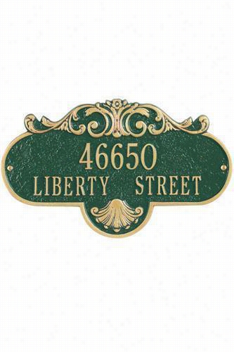 Rochelle Two-line Estate Wlal Address Plaque - Esrate/two Line, Green