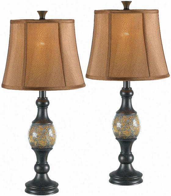 Shzy Table Lamp - Set Of 2 - 29"",h Bronze