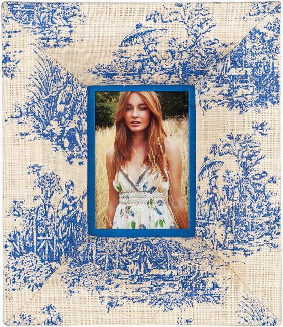 Toile Picture Frame - 4x6 Frame, Blue