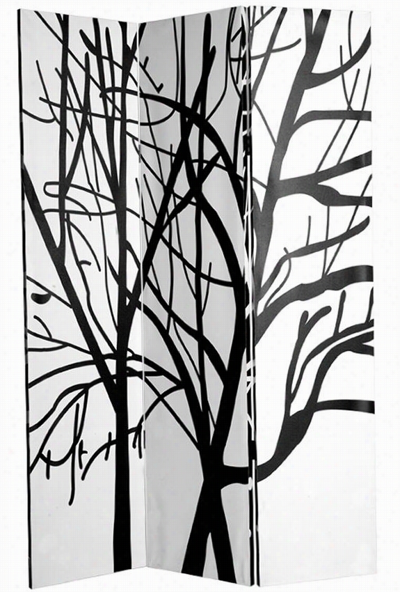 Tranquility Screen - 72""hx48""wx2""d, Black And White